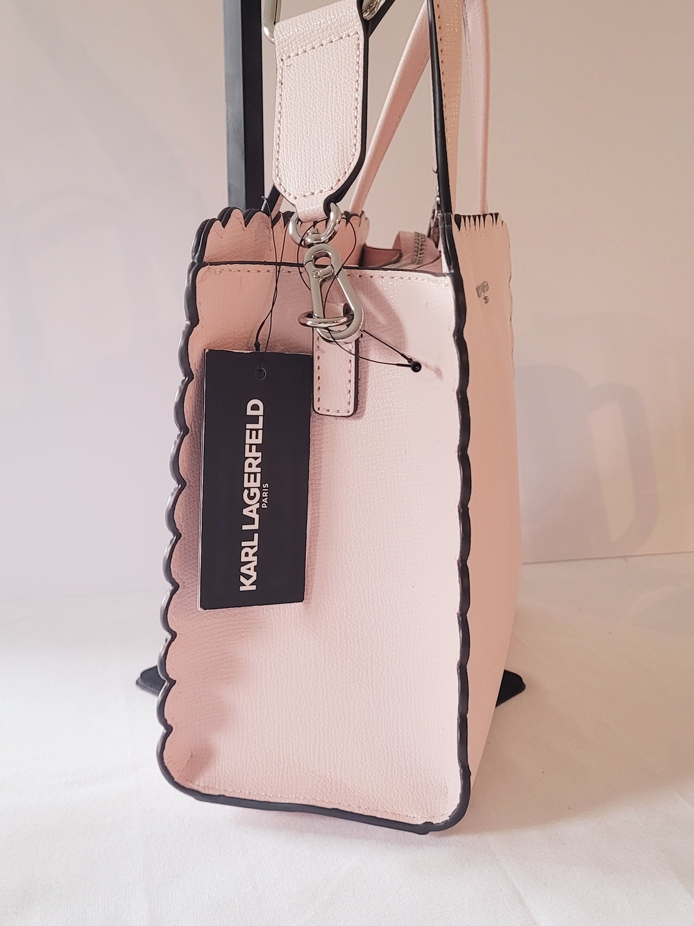 Karl Lagerfeld Pink Scalloped Two Way Carry - Picture 2 of 8
